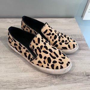 Leopard print slip ons